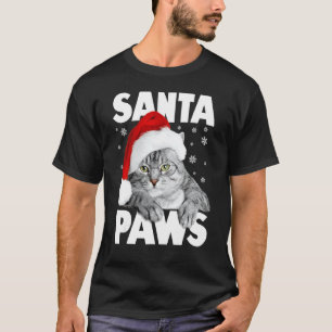 Lustige Weihnachtskatze Santa Paws T-Shirt