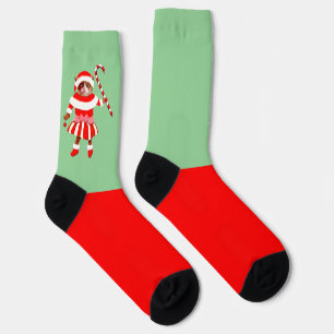 Lustige Weihnachtskatze Socken