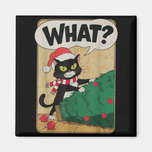 Lustige Weihnachtskatze Weihnachtsbaum Miau Weihna Magnet