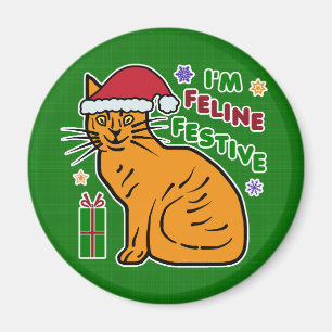 Lustige Weihnachtskatzen-katzenartiges festliches Magnet