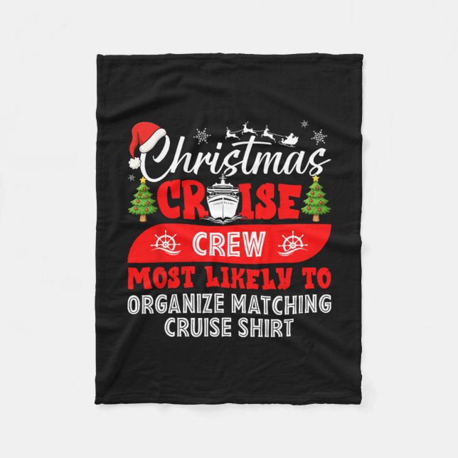 Lustige Weihnachtskreuzfahrt-Crew wird höchstwahrs Fleecedecke (Vorderseite)