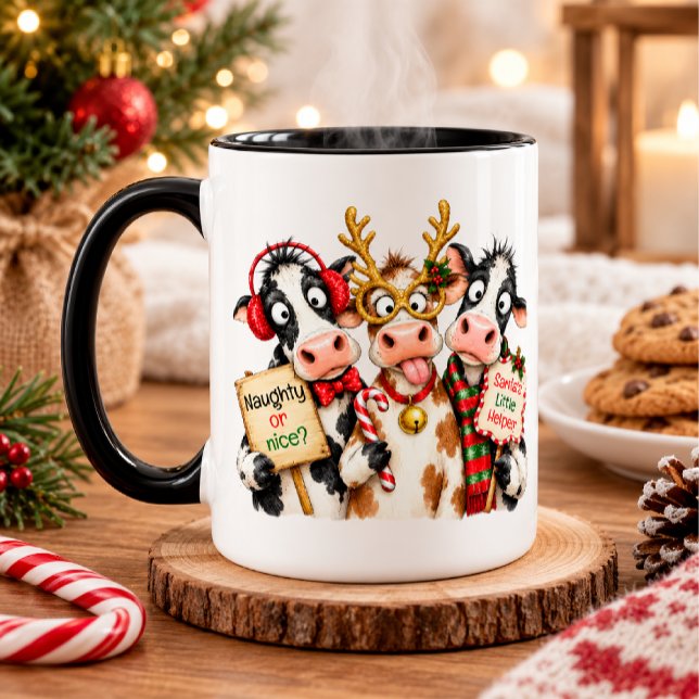 Lustige Weihnachtskuh Tasse (Von Creator hochgeladen)