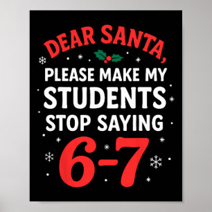 Lustige Weihnachtslehrer-Pyjamas Schüler 6-7 67 Si Poster