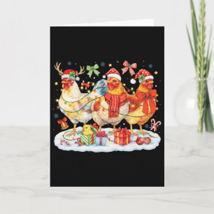 Lustige Weihnachtslichter Hühner Weihnachtsmann Hü Karte