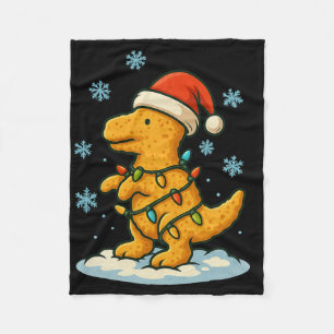 Lustige Weihnachtslichter um einen Dinosaurier-Häh Fleecedecke