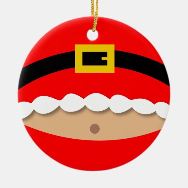 Lustige Weihnachtsmann-Anzugs-Verzierung Keramikornament (Vorne)