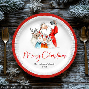 Lustige Weihnachtsmann Chic Feiertags-Party Teller