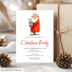 Lustige Weihnachtsmann Feiertags-Dinnerparty-Einla Einladung