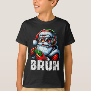 Lustige Weihnachtsmann-Gaming-Gamer-Pyjamas Weihna T-Shirt