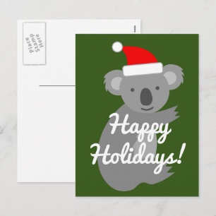 Lustige Weihnachtsmann-Koala-Bär-Weihnachts-Feiert Feiertagspostkarte