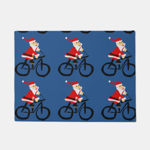 Lustige Weihnachtsmann-Reitfahrrad-Kunst Fußmatte