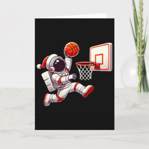 Lustige Weihnachtsmannmütze Astronaut Dunking Erde Karte