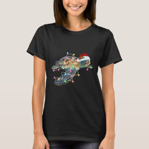 Lustige Weihnachtsmannmütze Meeresschildkröte Weih T-Shirt
