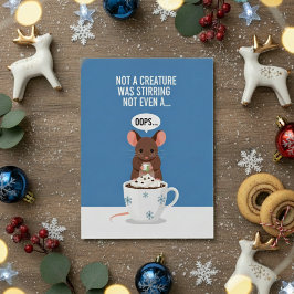 Lustige Weihnachtsmaus, die sich nicht rührt Feiertagskarte