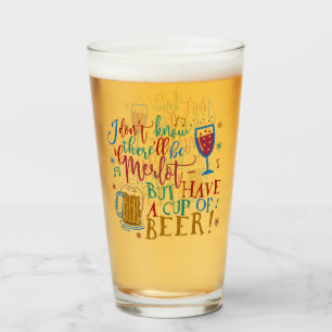 Lustige Weihnachtsmerlot-Wein-Bier-Spaß-Typografi Glas