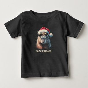 Lustige Weihnachtsmütze Capy Feiertage Xmas Capyba Baby T-shirt