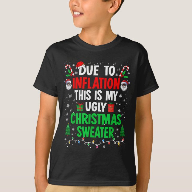 Lustige Weihnachtspullover wegen Inflation hässlic T-Shirt (Vorderseite)