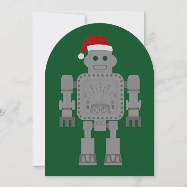lustige Weihnachtsstubenroboter Einladung (Vorderseite)