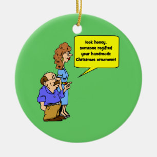 lustige Weihnachtsverzierung Keramik Ornament