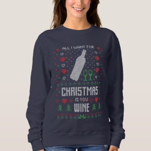 lustige Weihnachtswein hässlich Pullover Sweatshir