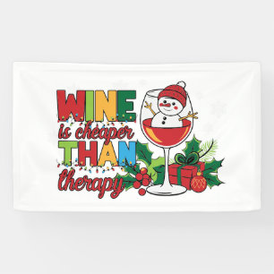 Lustige Weihnachtswein-Schneemann-Wortkunst Banner