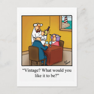 Lustige Wein Humor "Jahrgang?" Postkarte