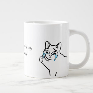 Lustige weinende Katzen-Meme-Tasse   Ich weine nic Jumbo-Tasse