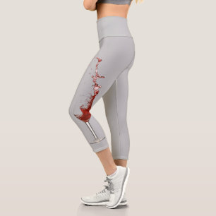 Lustige Weinliebhaber Rot-Weiß-Brille Spritzer Capri Leggings