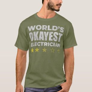 Lustige Welt Okayester Elektriker im Vintage-Stil T-Shirt