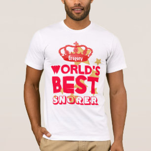 Lustige Weltbestes Schnarcher Rot Krone und Sterne T-Shirt