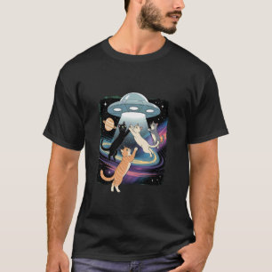 Lustige Weltraumkatze Liebhaber Süße Galaxie Kitty T-Shirt