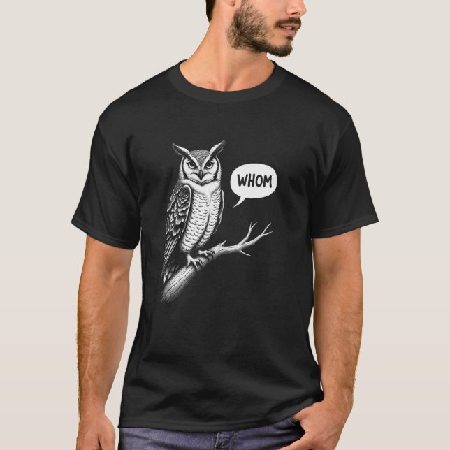 Lustige Wen Eule Frage T-Shirt (Vorderseite)