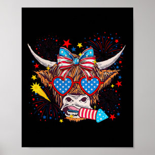 Lustige Western-Amerika-Kuh 4. Juli 1 Poster