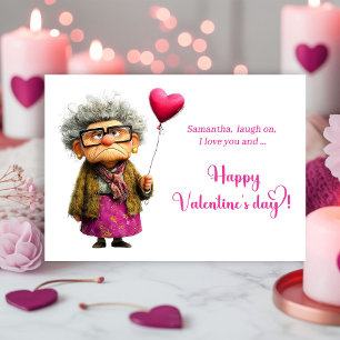 Lustige Whimsische Langeweilige Oma Valentinskarte Feiertagskarte