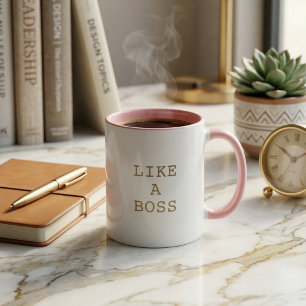 Lustige wie ein Chef Zitat Zweifarben-Kaffeetasse Tasse