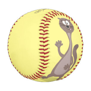 Lustige Wiesel-Cartoon-Illustration Baseball