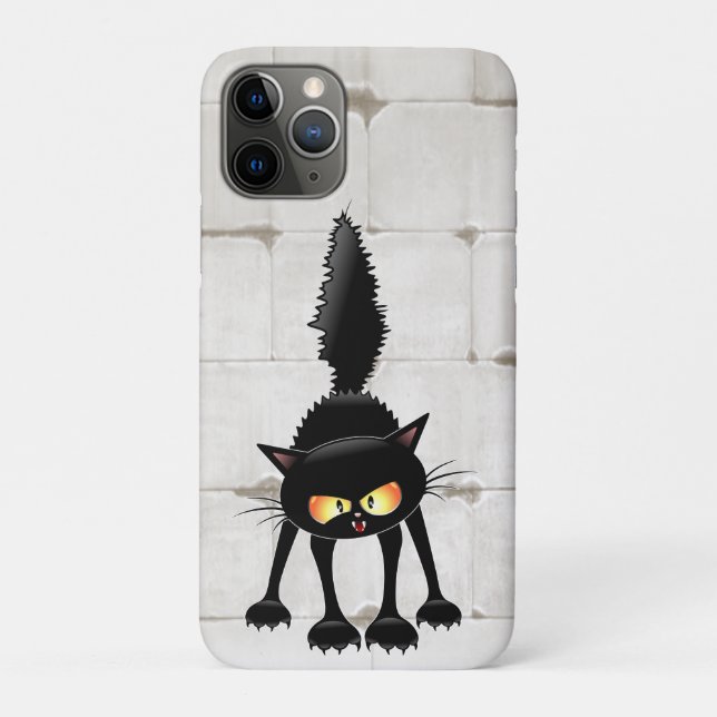 Lustige wilde schwarze Katzen-Cartoon  Case-Mate iPhone Hülle (Rückseite)