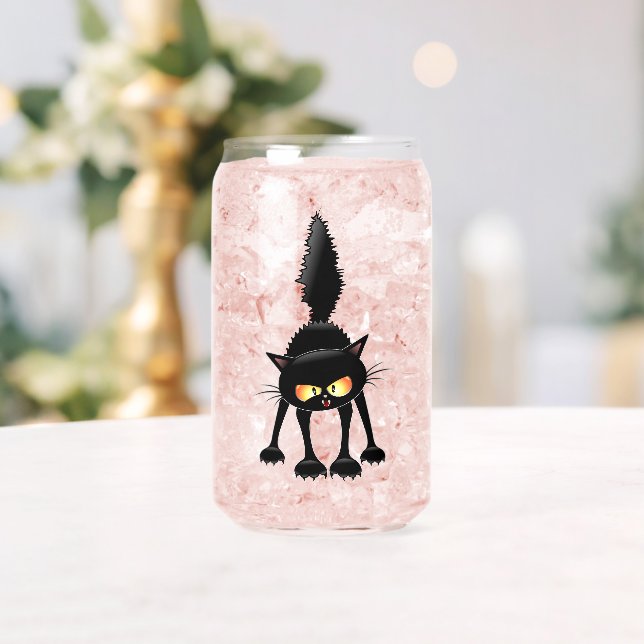 Lustige wilde schwarze Katzen-Cartoon  Dosenglas (Insitu (Hochzeit))