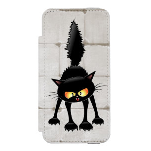 Lustige wilde schwarze Katzen-Cartoon Incipio Watson™ iPhone 5 Geldbörsen Hülle