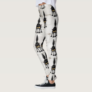 Lustige wilde schwarze Katzen-Cartoon  Leggings