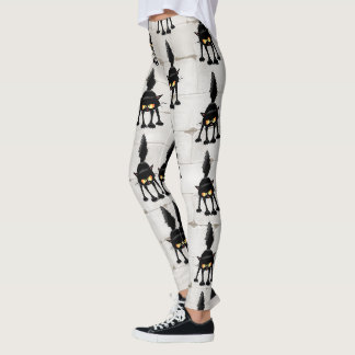 Lustige wilde schwarze Katzen-Cartoon Leggings