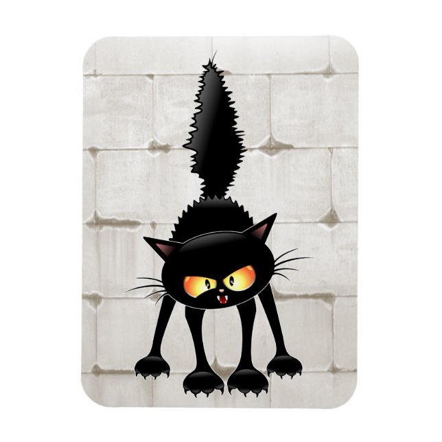 Lustige wilde schwarze Katzen-Cartoon  Magnet (Vertikal)