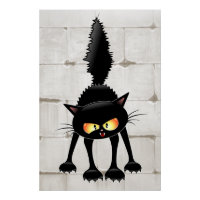 Lustige wilde schwarze Katzen-Cartoon