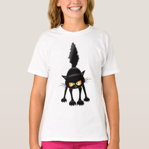 Lustige wilde schwarze Katzen-Cartoon  T-Shirt