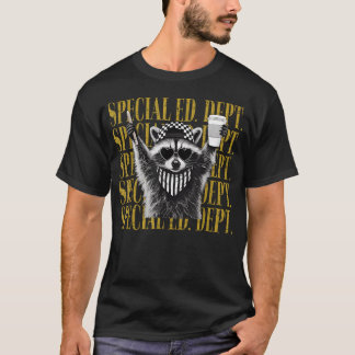 Lustige wilde Waschbär-Rückseite für Sonderpädagog T-Shirt