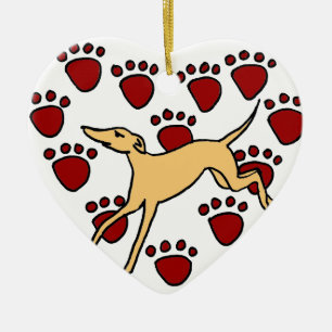 Lustige Windhund-Welpen-Liebe Keramikornament