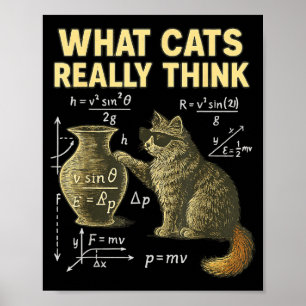 Lustige Wissenschaft Katze Physik Was Katzen Denke Poster