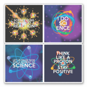 Lustige Wissenschaftszitate Sticker-Set Aufkleber