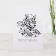 Lustige Wolf-Gewichtsverhältnisse-Grußkarte