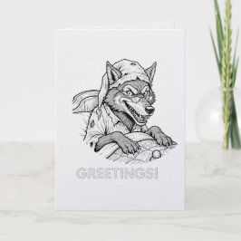 Lustige Wolf-Gewichtsverhältnisse-Grußkarte Karte